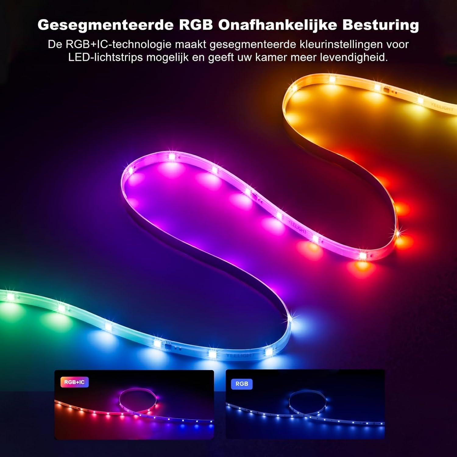 Detalle de Yeelight 1-000007526 LED-strip 5 m RGB+IC met Matter en segmentbesturing