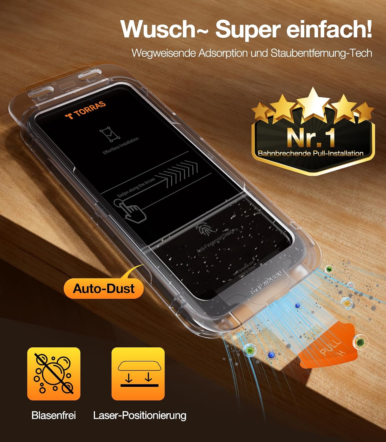 Thumbnail 6 de TORRAS iPhone 16 Pro Schutzfolie 2 Stück