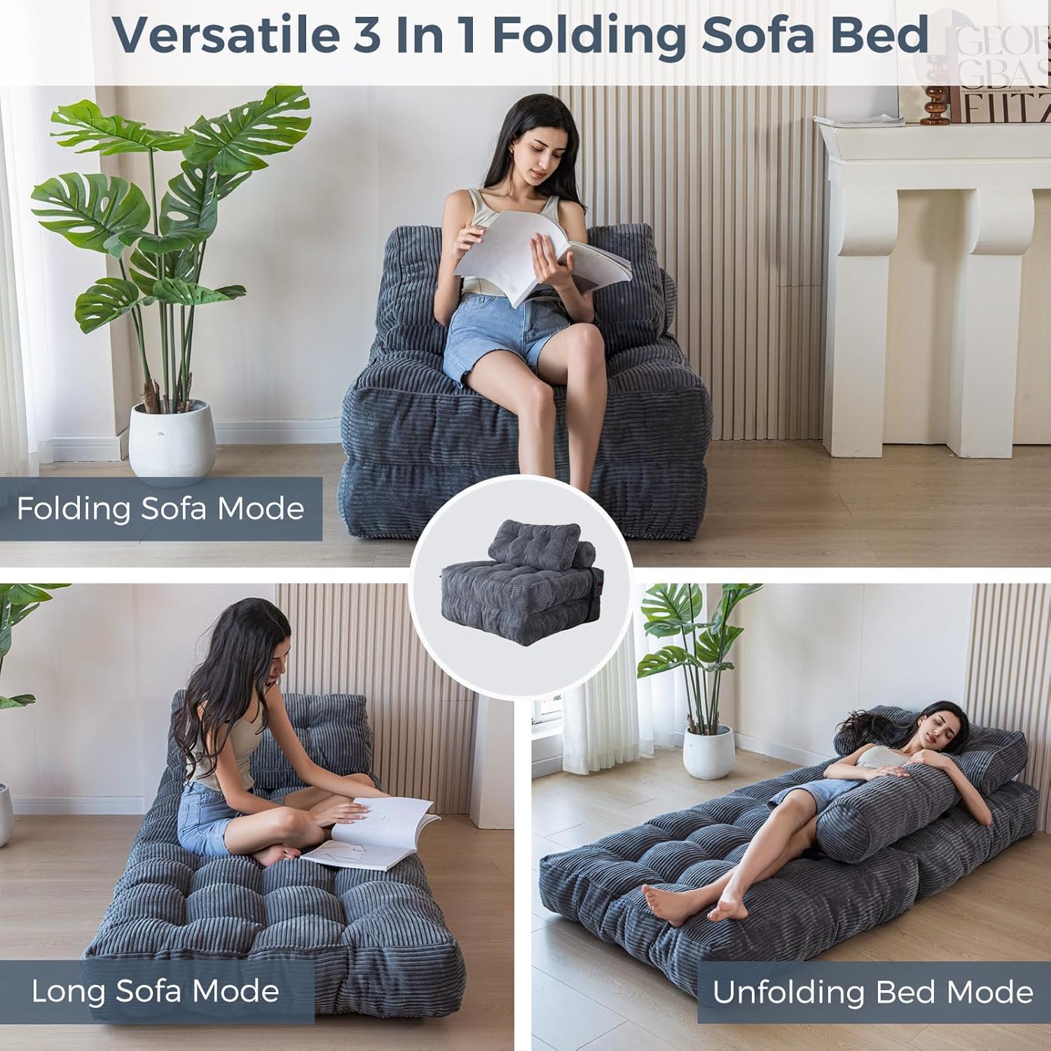 Thumbnail 2 de MAXYOYO Folding Sofa Bed single convertible sleeper chair 🛋