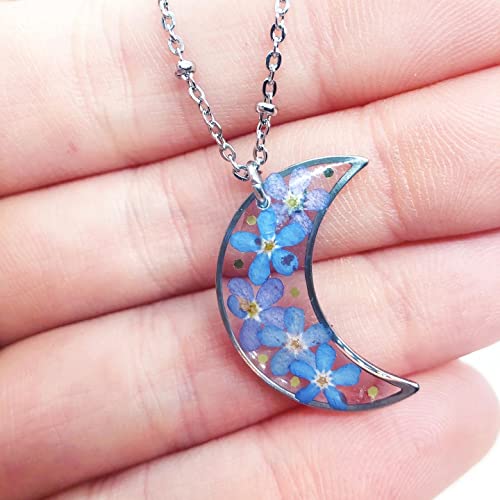 Thumbnail 3 de Generico BeFloral, collana donna con luna, fiori veri e ciondolo dorato