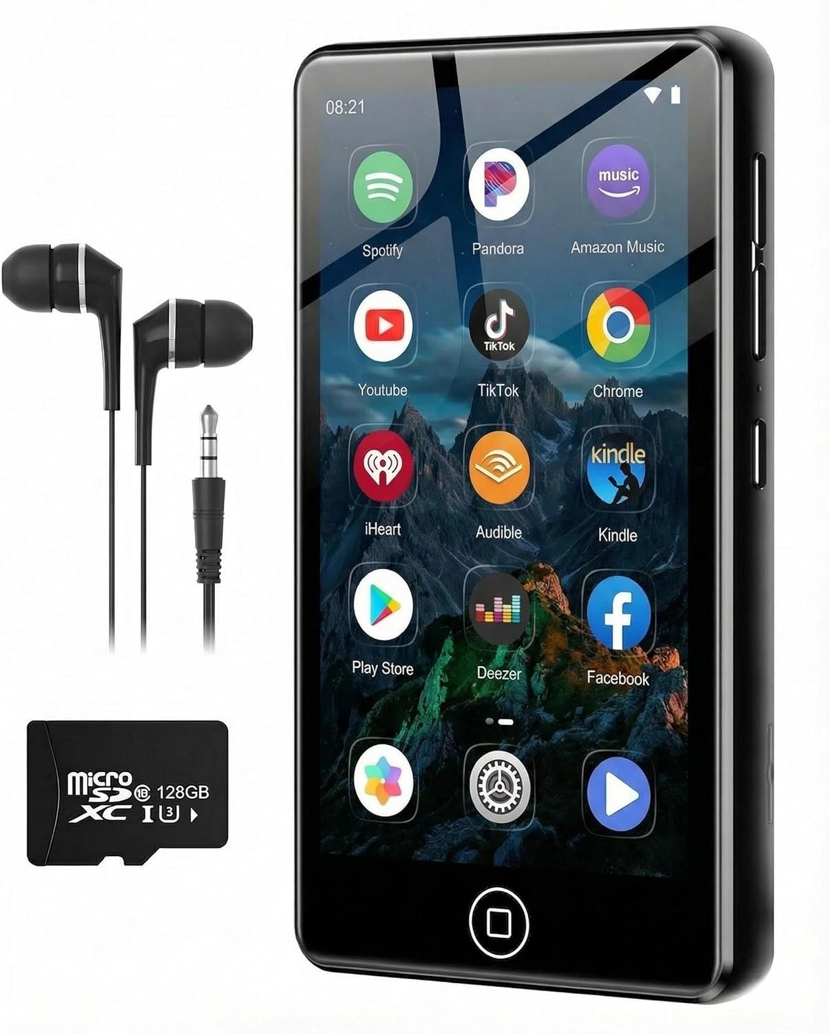 AGXOV Lettore MP3 Spotify da 144 GB con Bluetooth e WiFi, schermo touch da 4,02" e app integrate