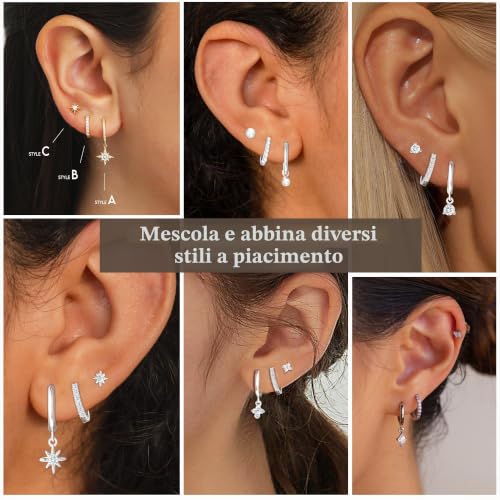Thumbnail 2 de Rajputana Orecchini Donna Argento 3 Paia – Cerchi in Argento Anallergici