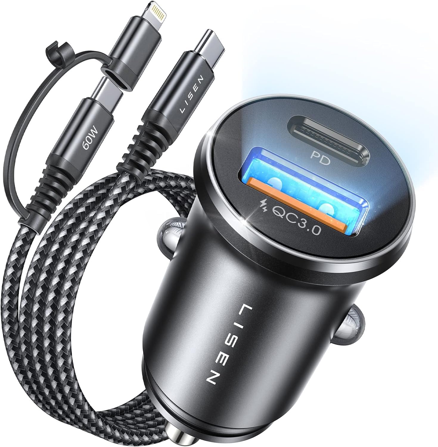 Detalle de LISEN Zigarettenanzünder USB C 54W Ladegerät