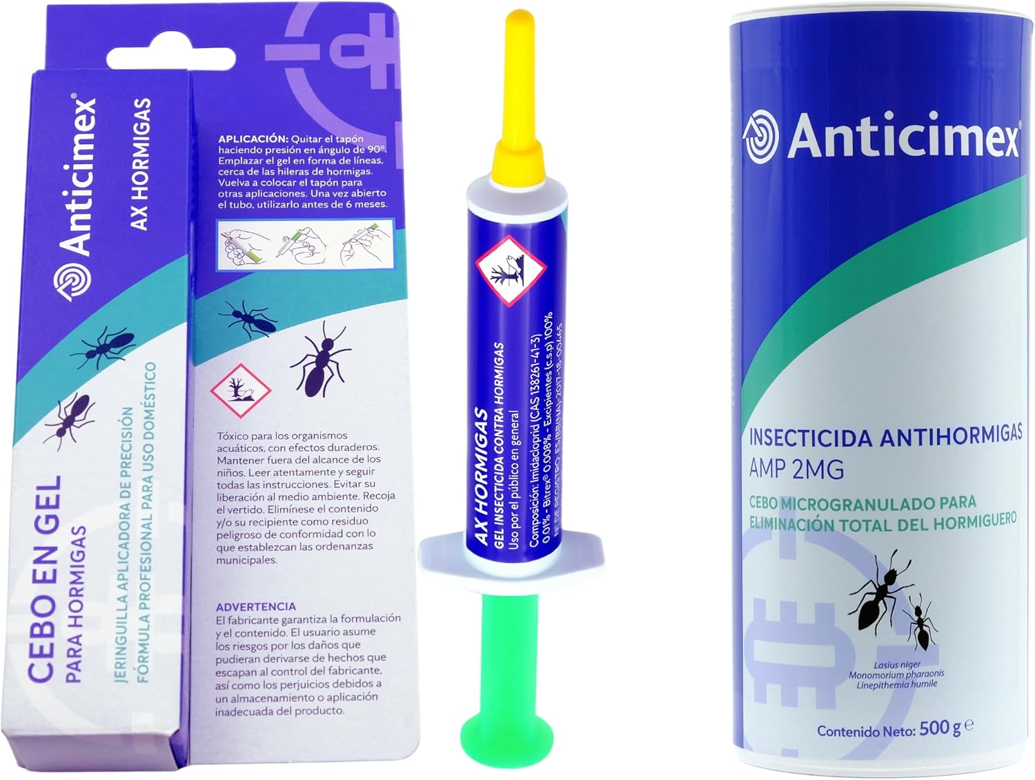 Detalle 1 de ANTICIMEX Gel Mata Hormigas 10 g: cebo para interior y exterior, elimina colonias y reina con aplicación de precisión