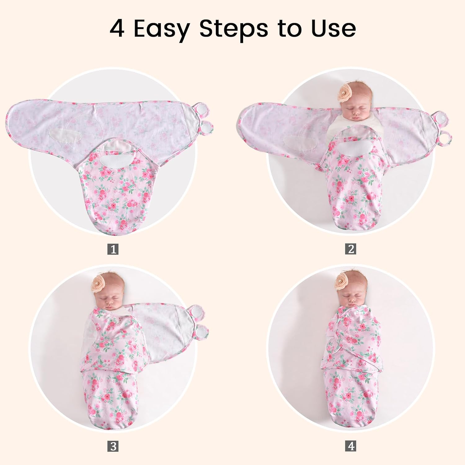 Detalle de David's Kids Baby Swaddle Wrap, 100% Cotton