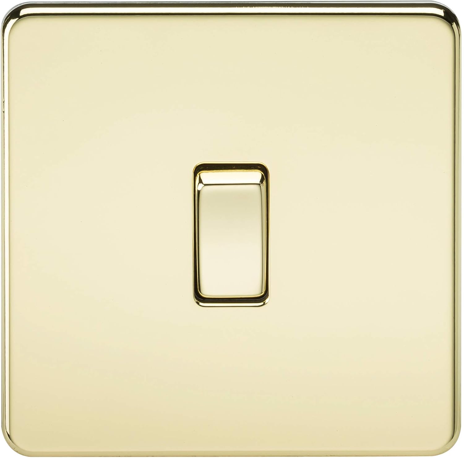 Detalle de Knightsbridge SF2000PB Screwless 10 A 1 Gang 2 Way Switch, Polished Brass