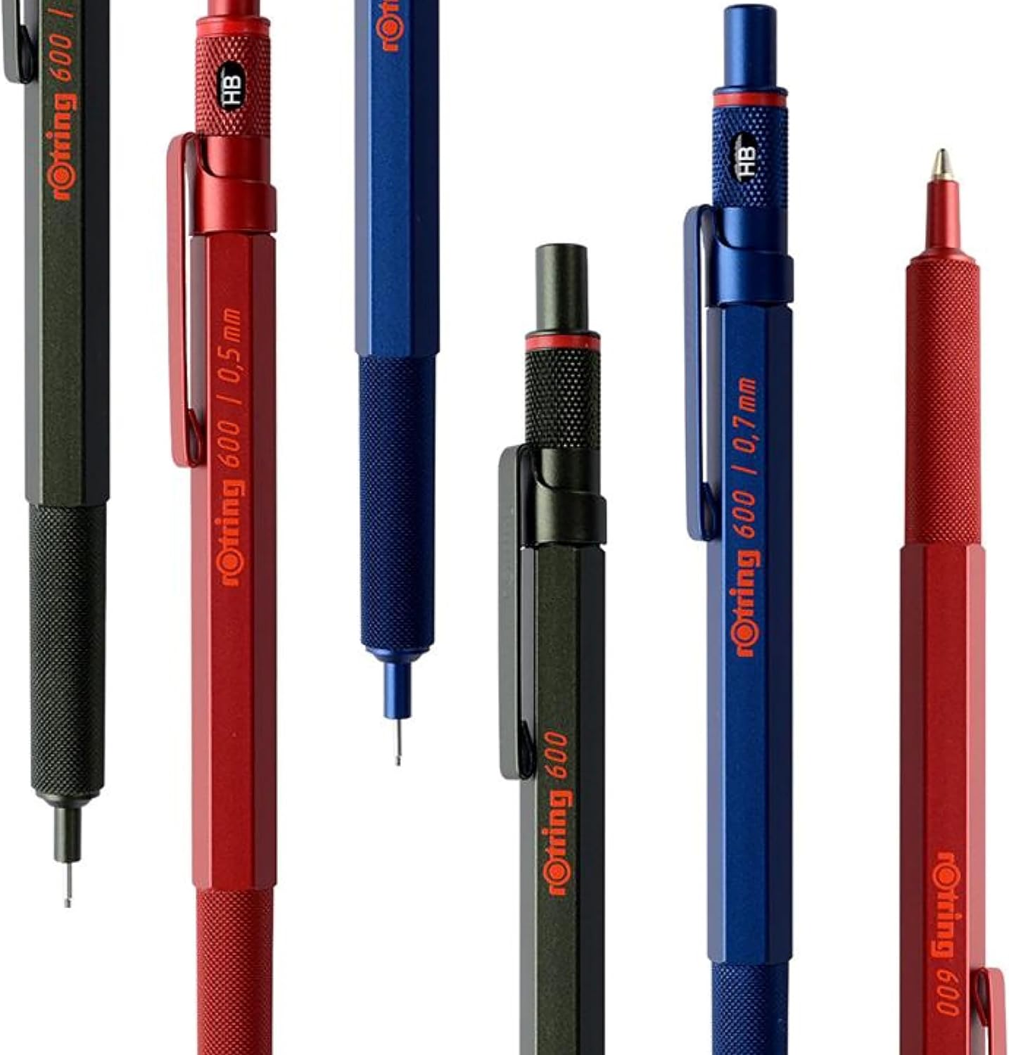 Thumbnail 6 de rotring 600 penna a sfera – punta media, inchiostro nero, corpo metallico ricaricabile