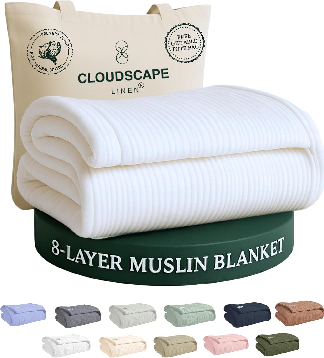 Detalle de Cloudscape Muslin Blanket, King Size