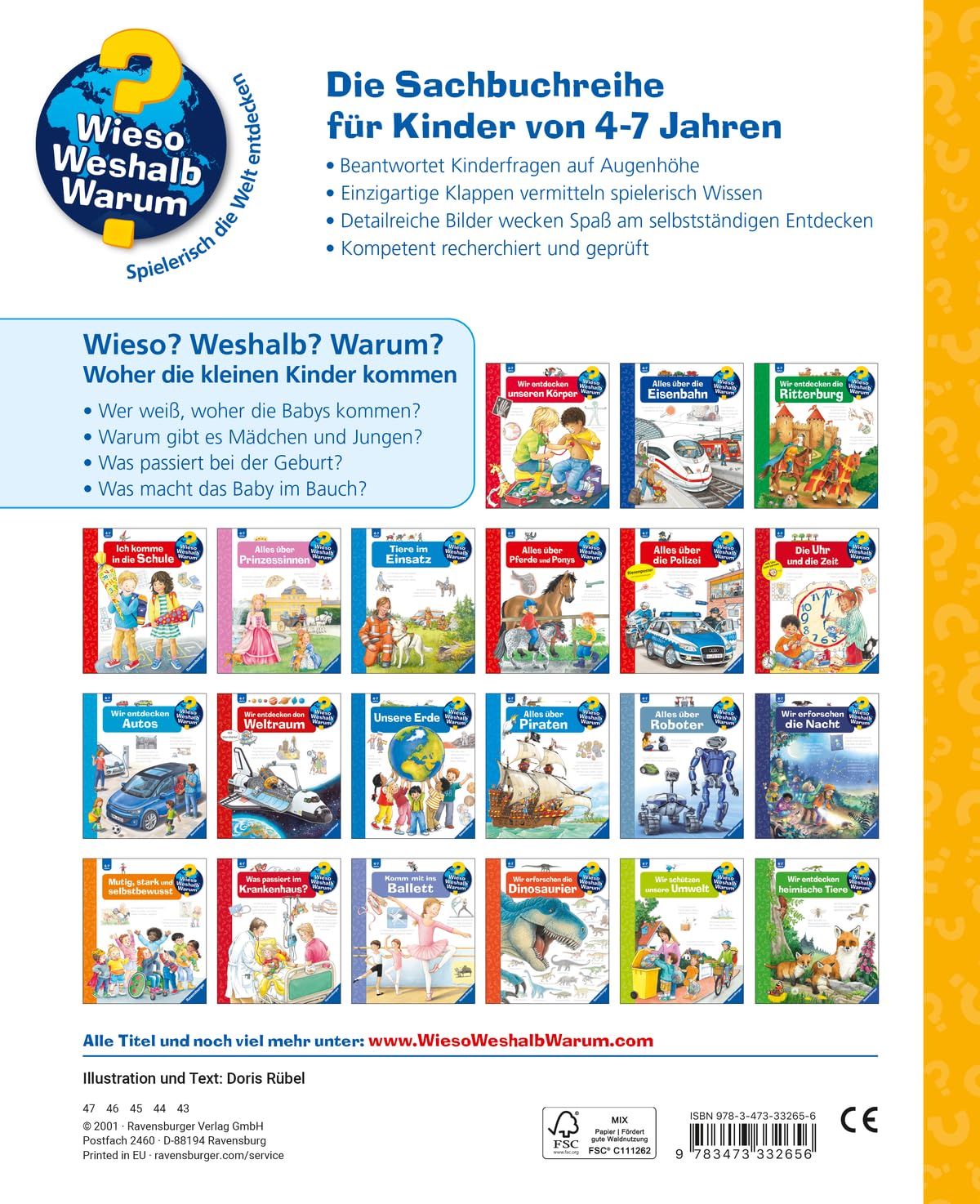 Detalle 2 de Ravensburger Verlag, Wieso? Weshalb? Warum? Band 13: Woher die kleinen Kinder kommen – książka