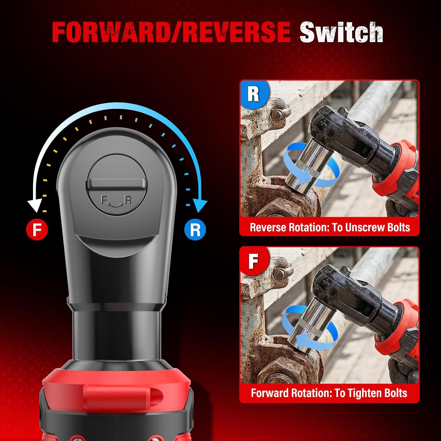 Detalle 1 de VERVEWAVE 3/8-Inch Cordless Ratchet Wrench, 88 ft-lbs, Variable Speed