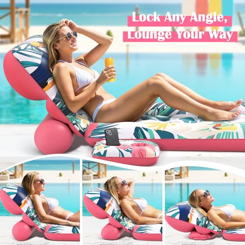Detalle de LUVTOY Colchoneta Piscina con Respaldo Ajustable: descanso, refresco y diversión para adultos