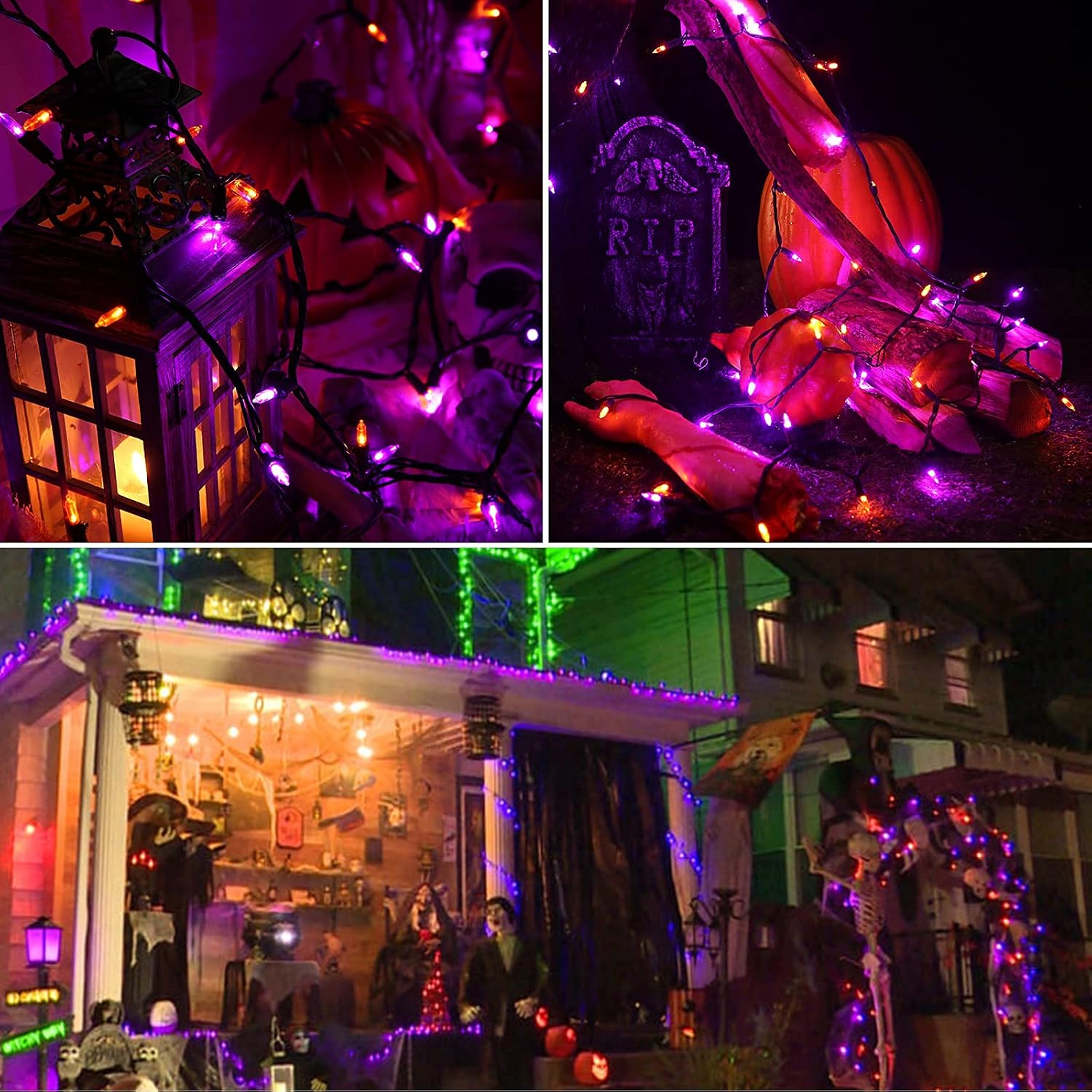 Detalle de Brizled TSD-100M-2/S-FT19 Purple and Orange 100-LED Halloween String Lights