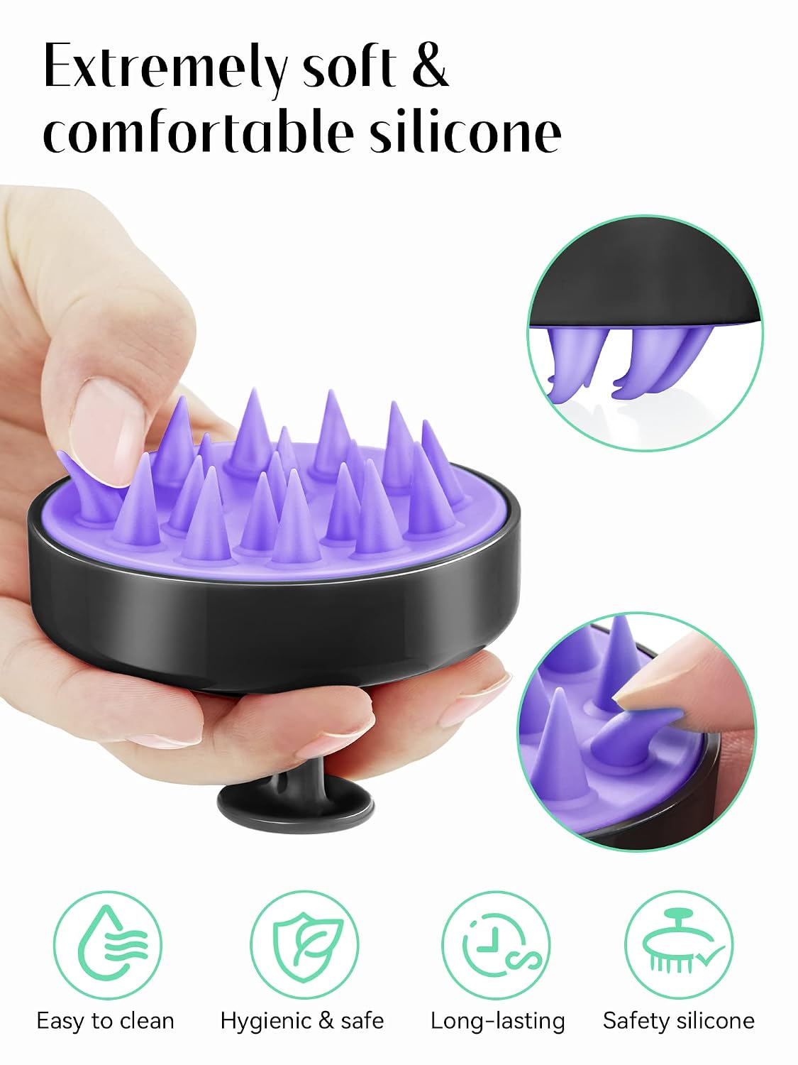 Thumbnail 2 de HEETA HP004DV Silicone Scalp Massager and Shampoo Brush