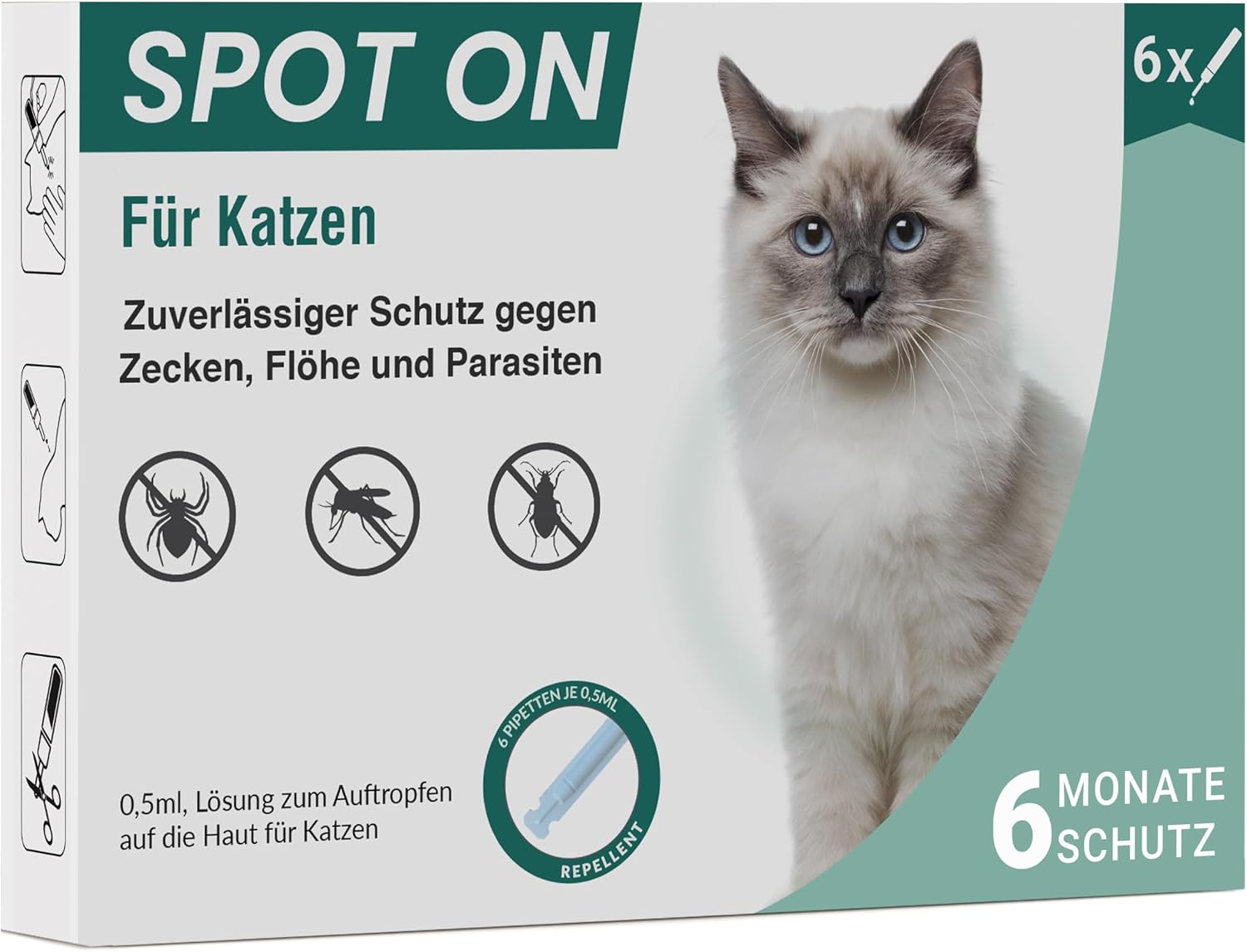 Detalle de Animal Vita Spot On Natürlicher Zeckenschutz für Katzen – 6 Monate zuverlässiger Schutz
