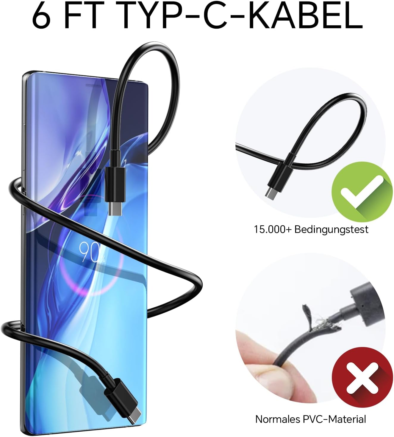Thumbnail 2 de Samsung Galaxy USB‑C Ladekabel 2er‑Pack Schnellladekabel