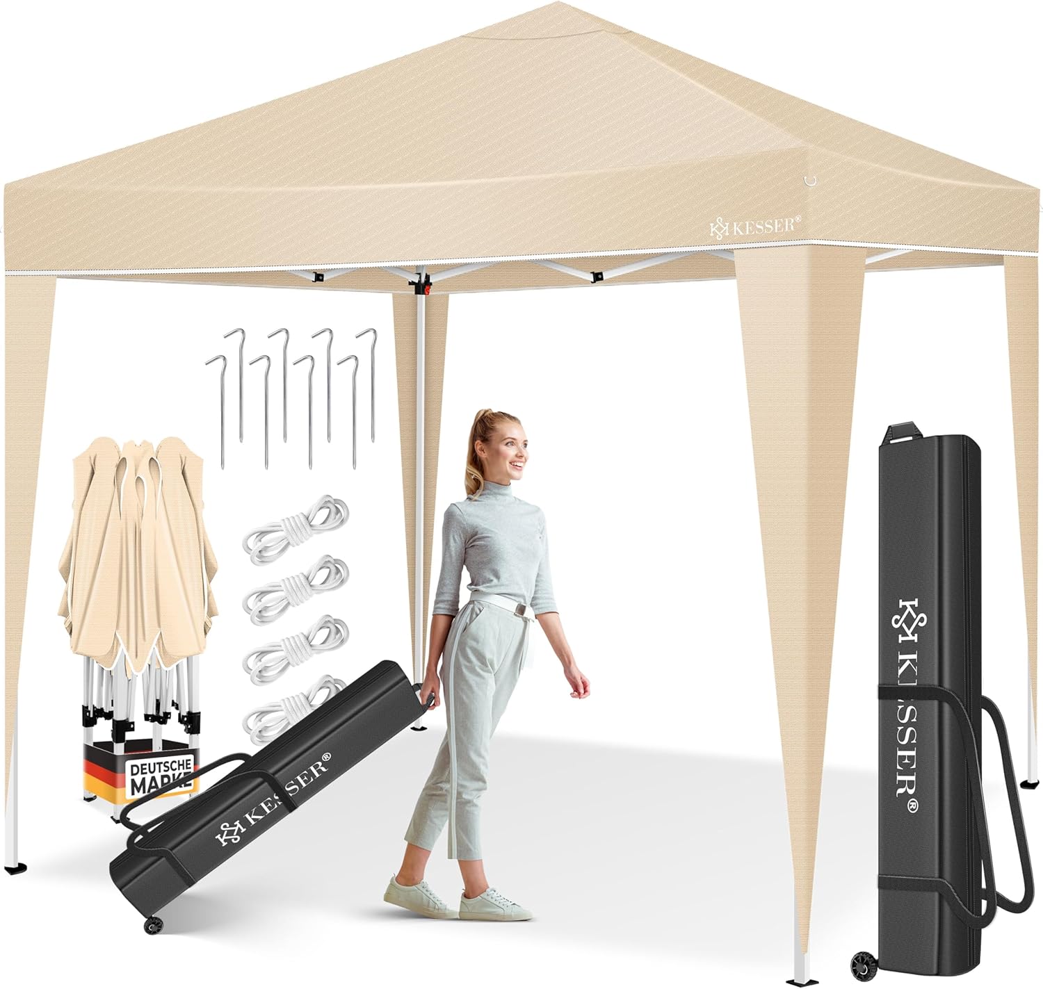 KESSER Pavillon Faltpavillon 3x3m – stabil, UV-schutz & mobil