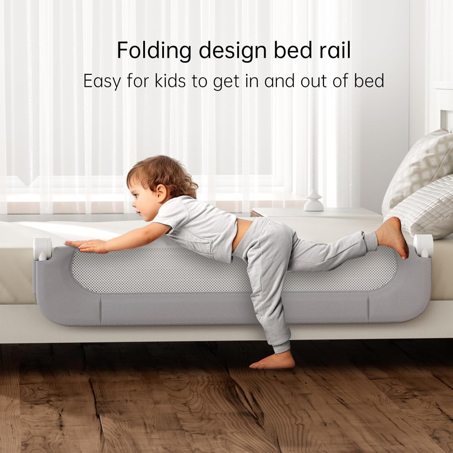 Detalle de UPGOGO Folding Bed Rail 71"
