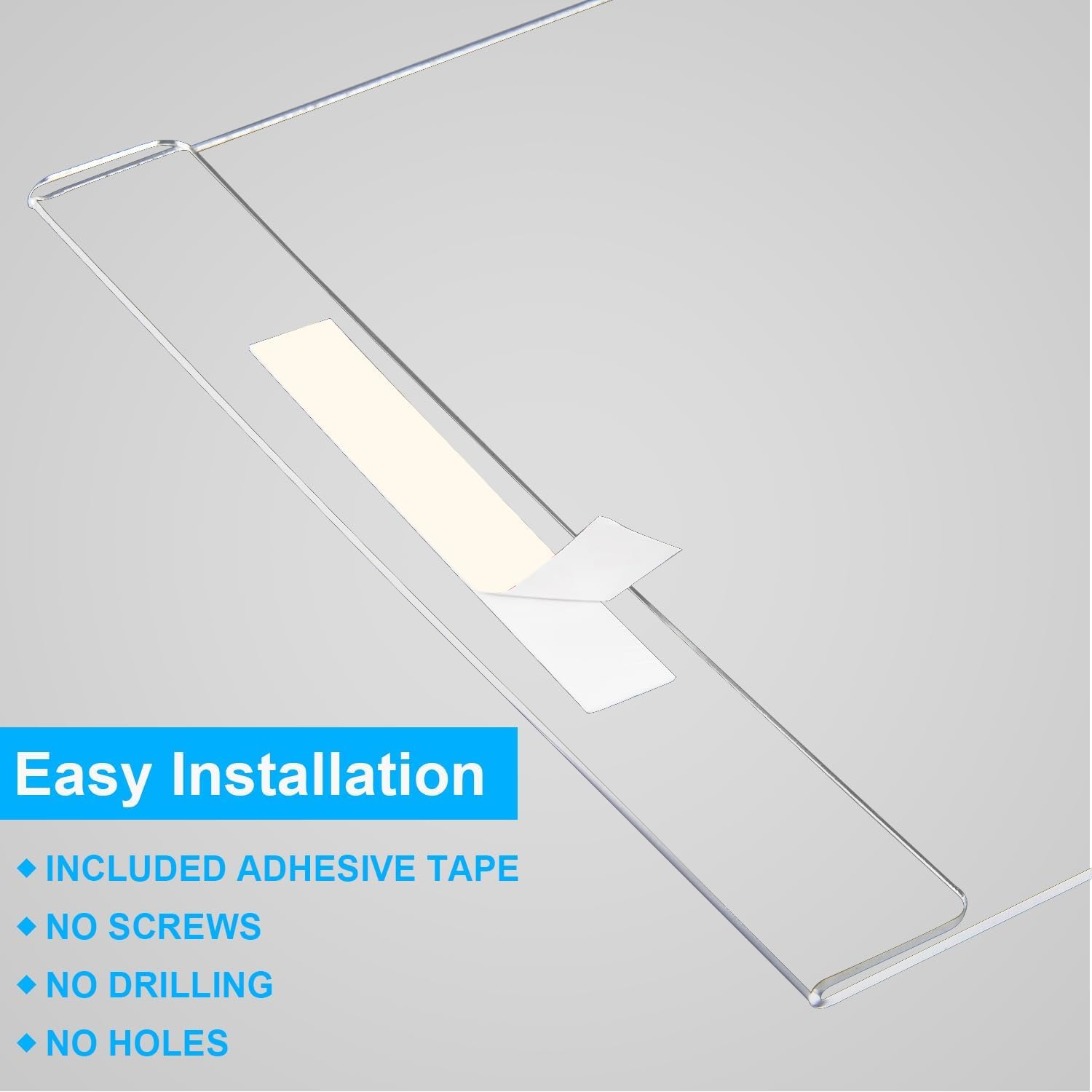 Detalle 1 de EHWINE 3736 Acrylic Wall Sign Holders, 10 Pack, Clear, with Adhesive Tape