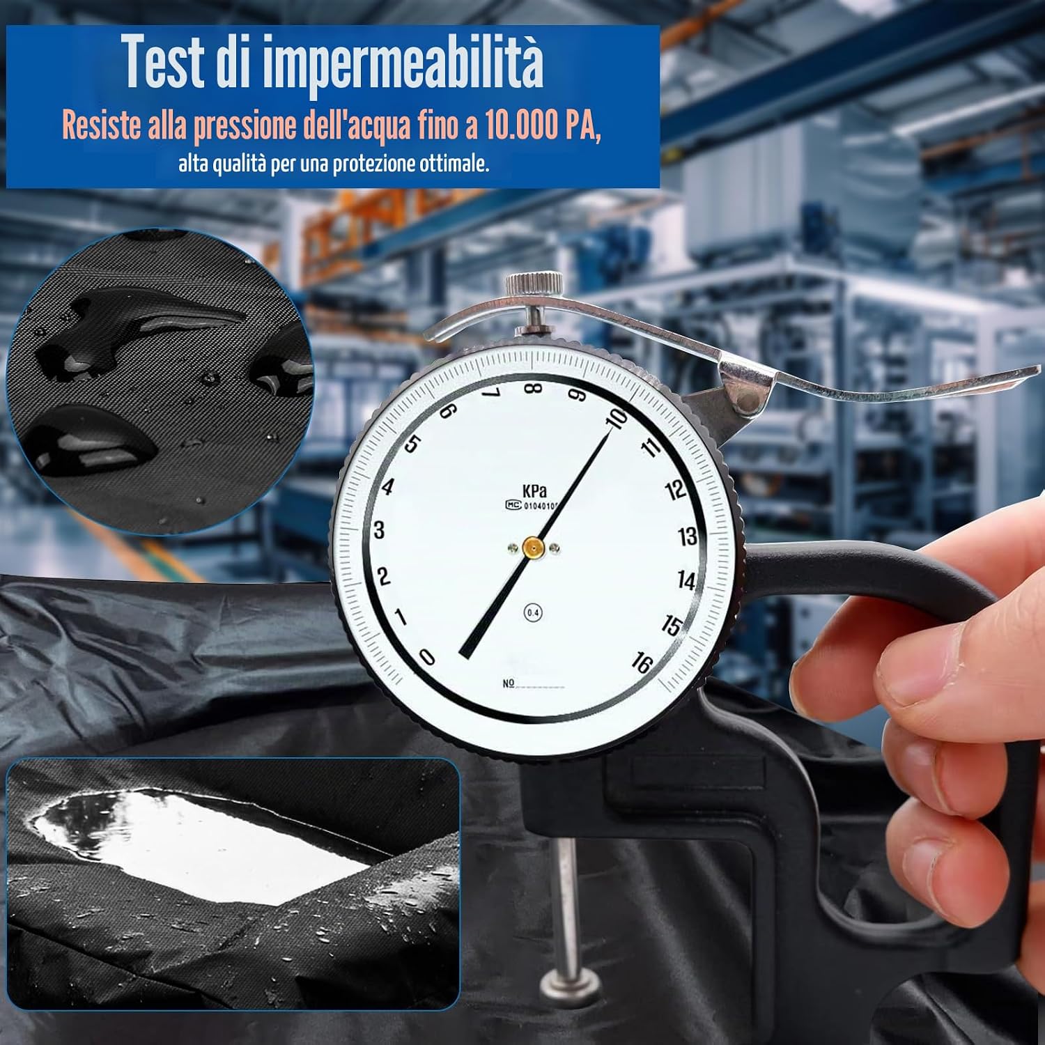 Thumbnail 4 de SIRUITON Copertura impermeabile per mobili da giardino 242x125x90 cm: protezione resistente con finestra dual-zip e ganci