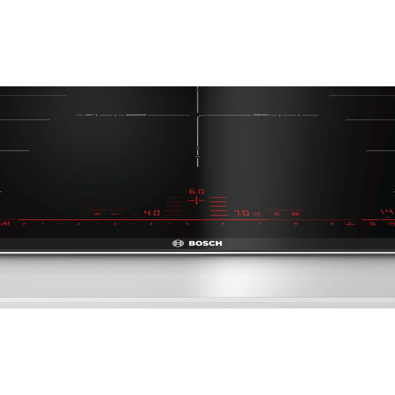 Detalle de Bosch Serie 8 PXV975DC1E: Placa de inducción de 5 zonas, 90 cm en negro