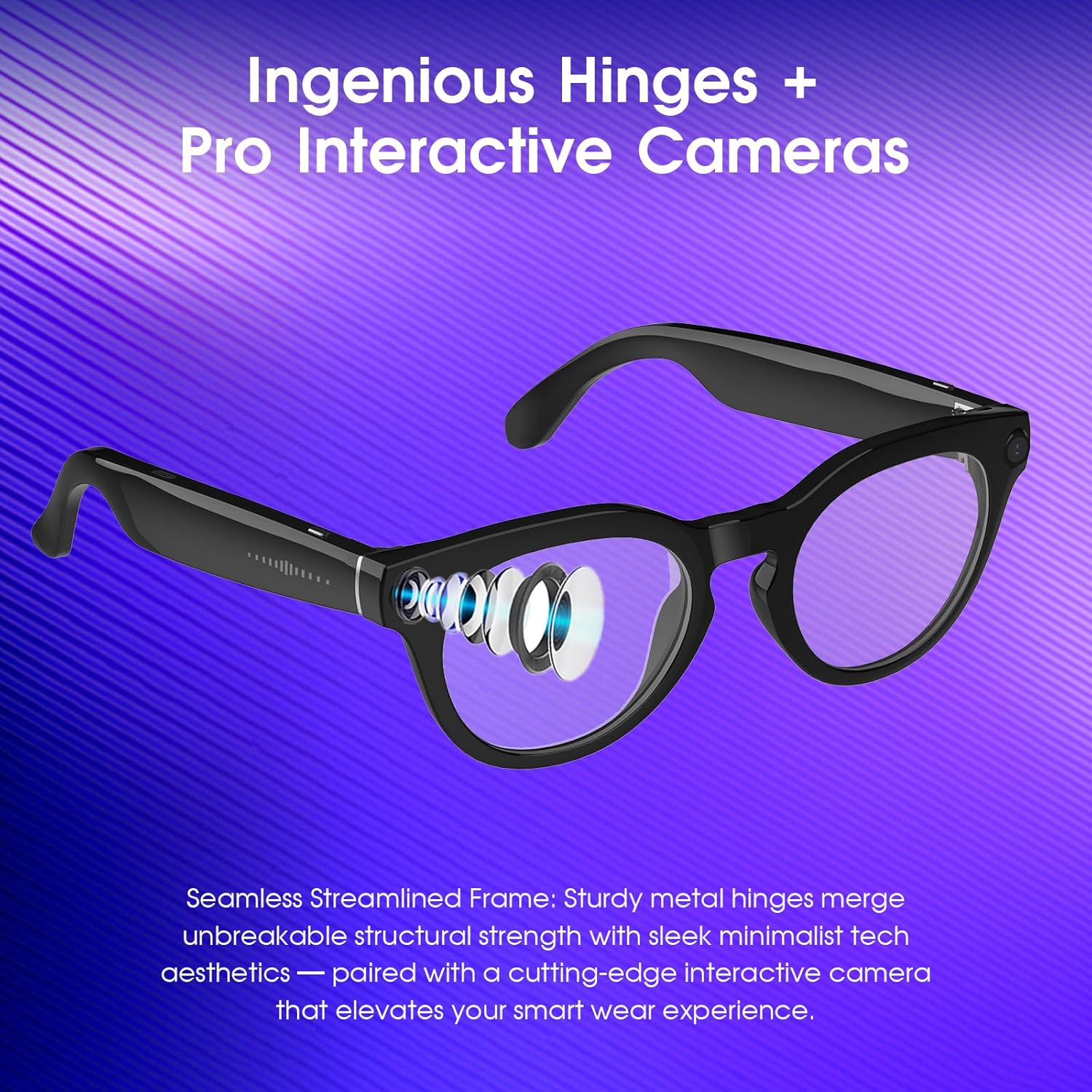 Thumbnail 4 de AI Smart Glasses with Camera 4K: Hands-Free Recording, AI Translation, and Open-Ear Audio
