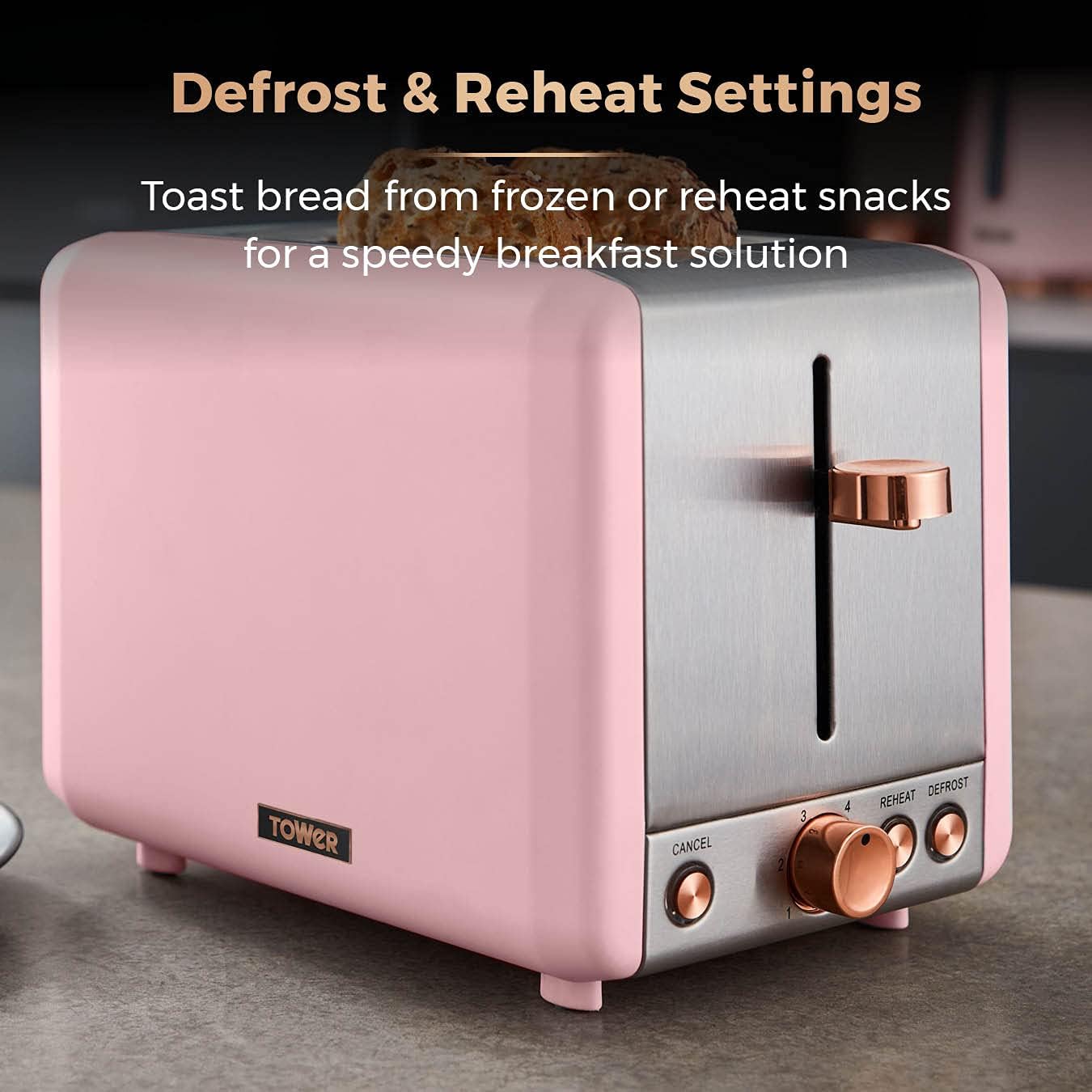 Thumbnail 4 de Tower Cavaletto 2-Slice Toaster T20036PNK