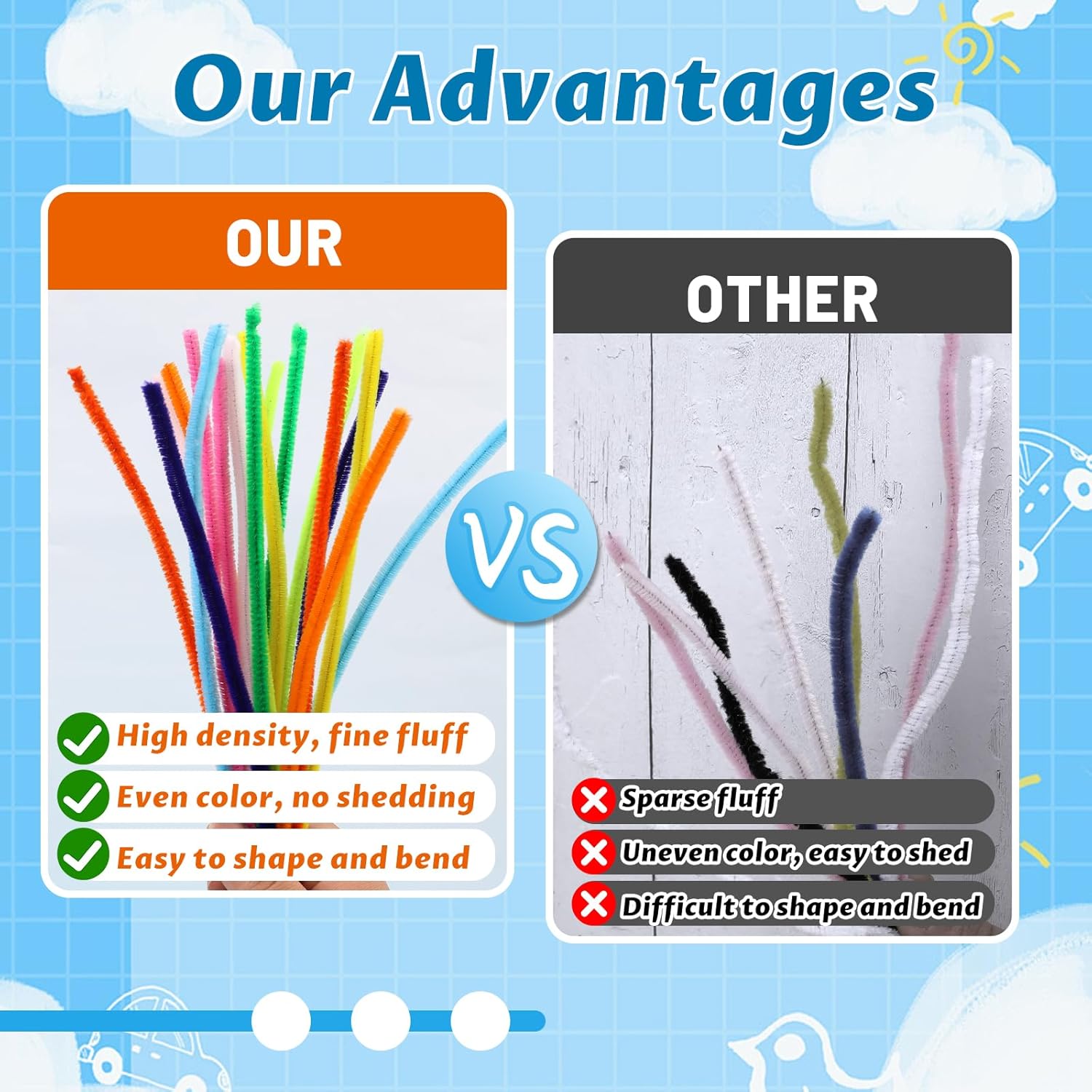 Thumbnail 3 de ZXIIXZ 200-Piece Pipe Cleaners (20 Colors) for Crafts, DIY Home Arts & Decorations
