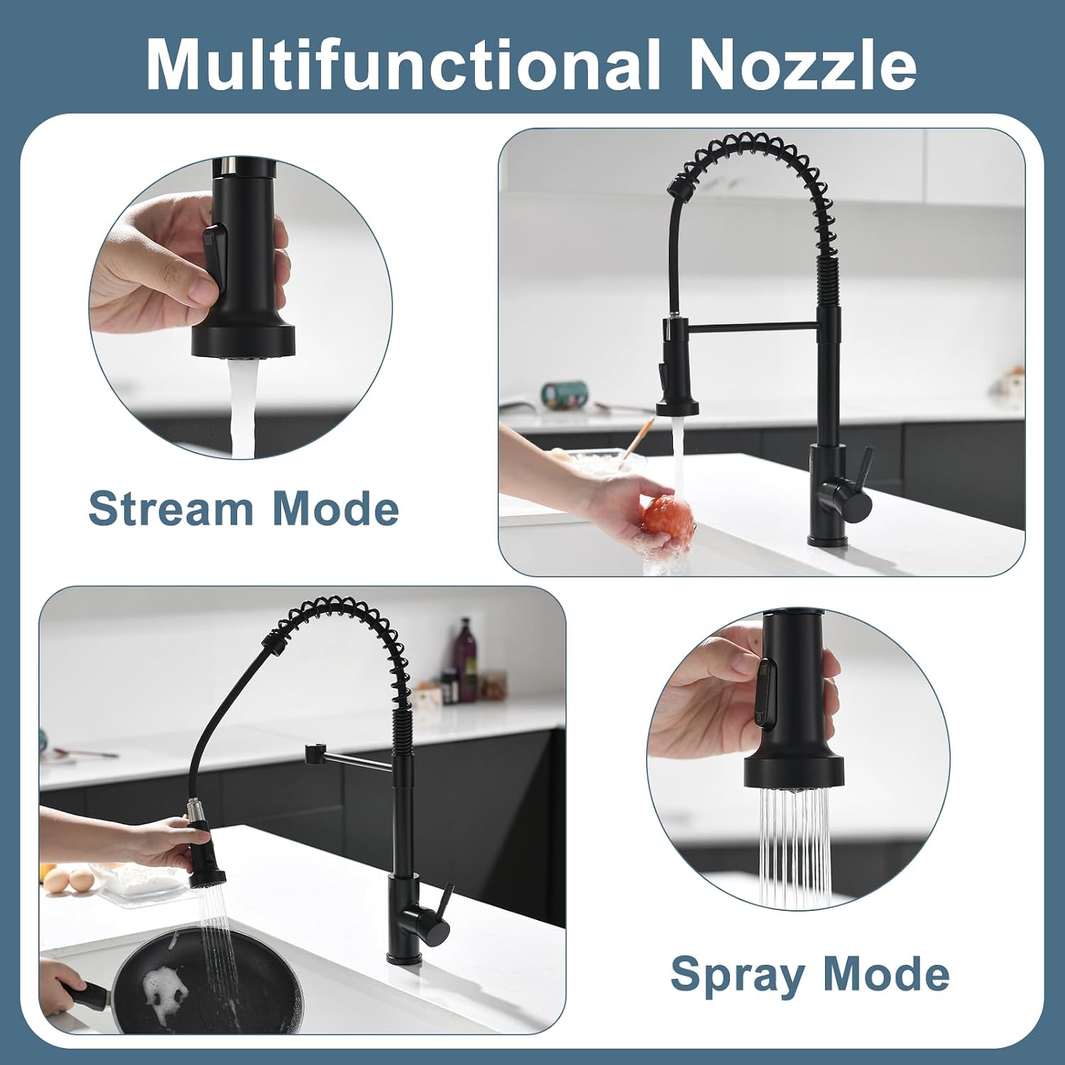 Thumbnail 4 de GIMILI Touchless Kitchen Faucet, Glossy Black