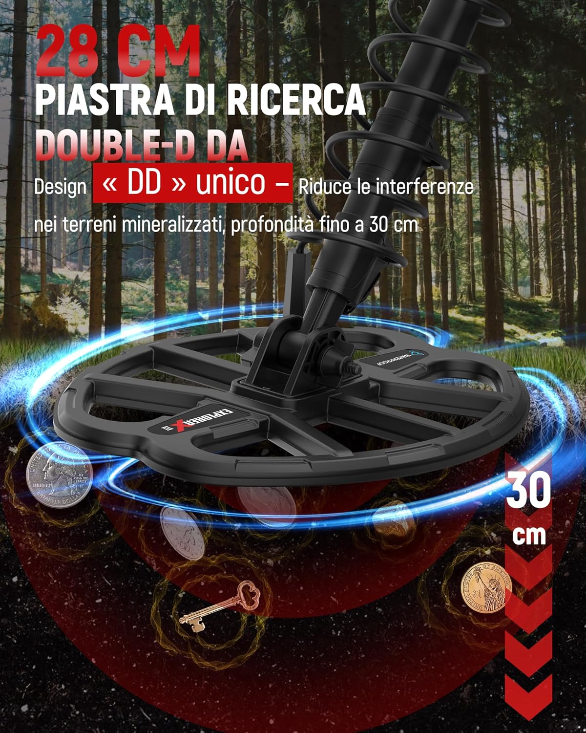 Detalle 1 de KAIWEETS Metal detector Professionale 28 cm