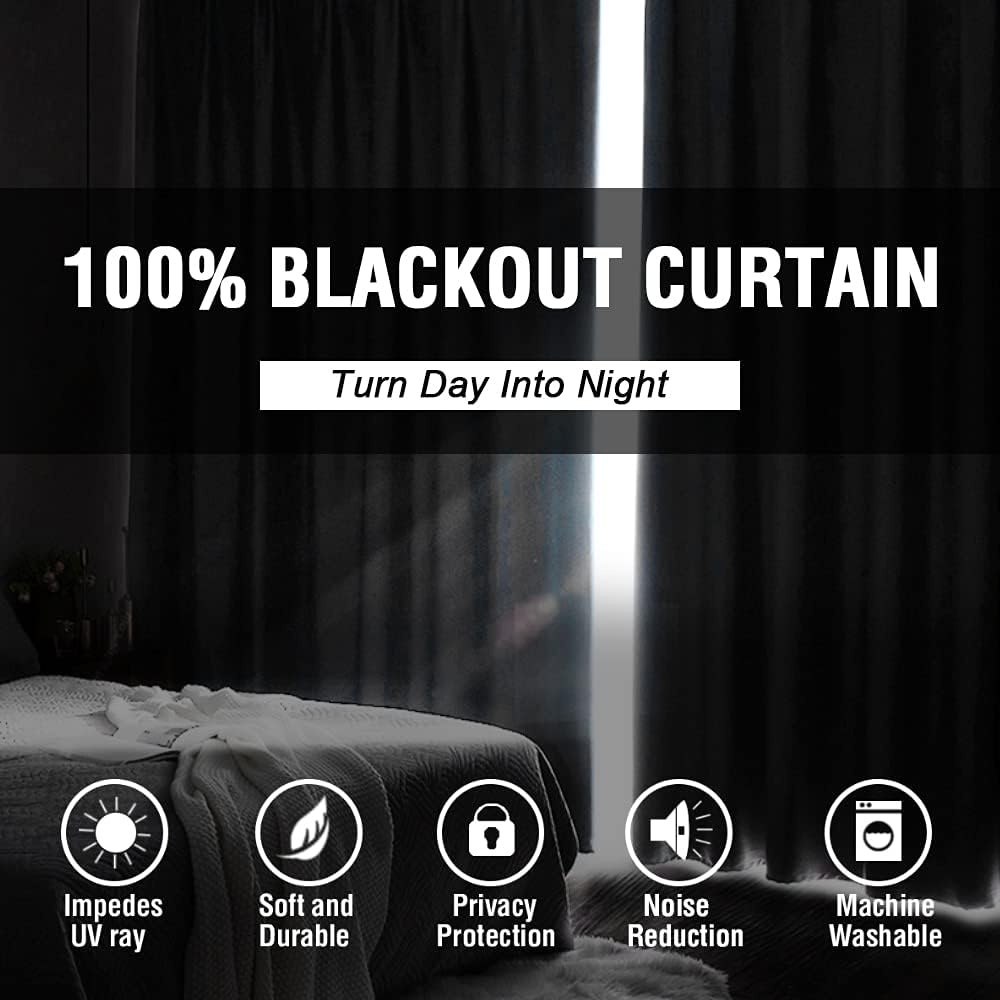 Detalle 2 de H.VERSAILTEX 2 Blackout Curtains, 84-Inch Thermal Panels, Pumice Stone