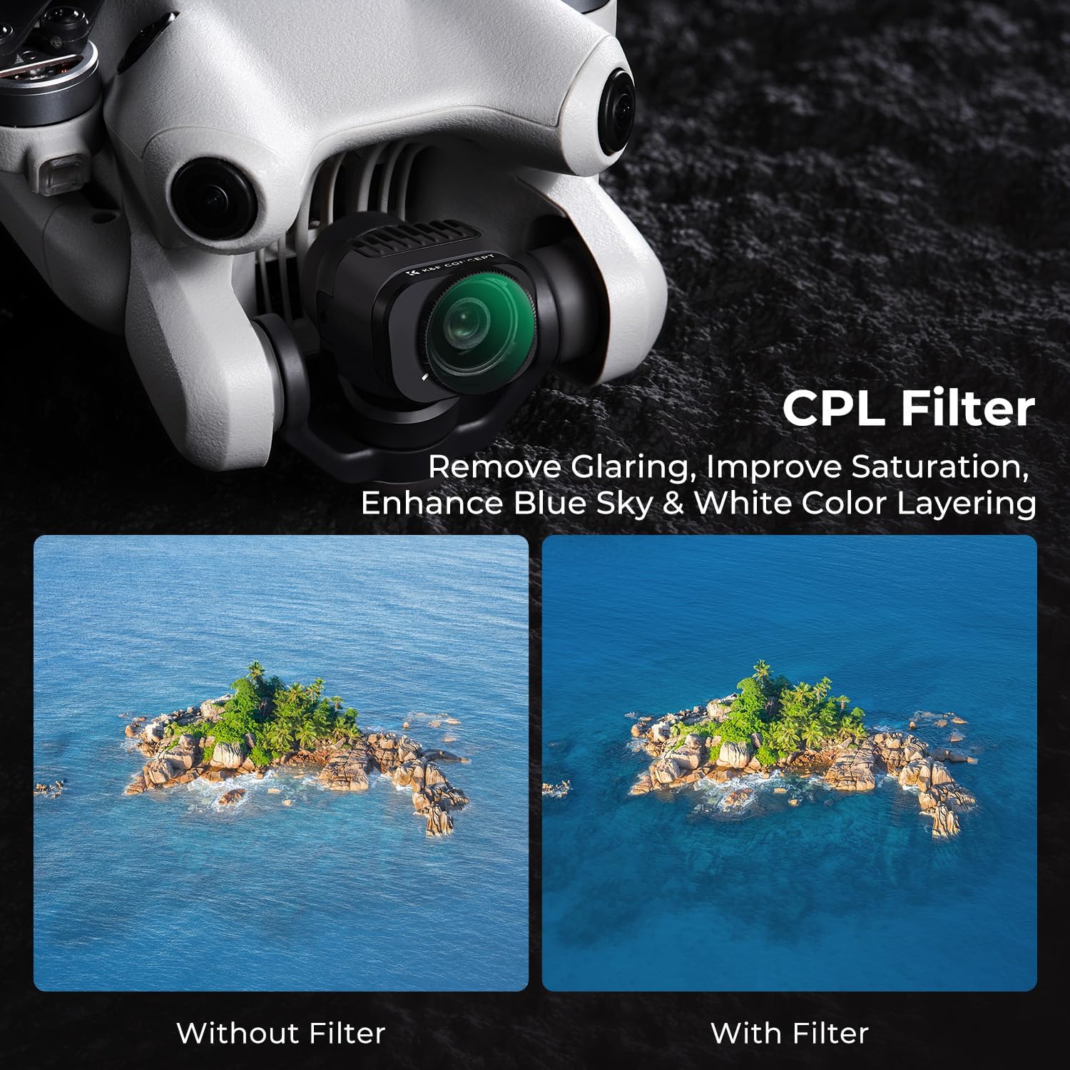 Detalle de K&F Concept Mini 4 Pro 6‑Pack ND CPL Filters