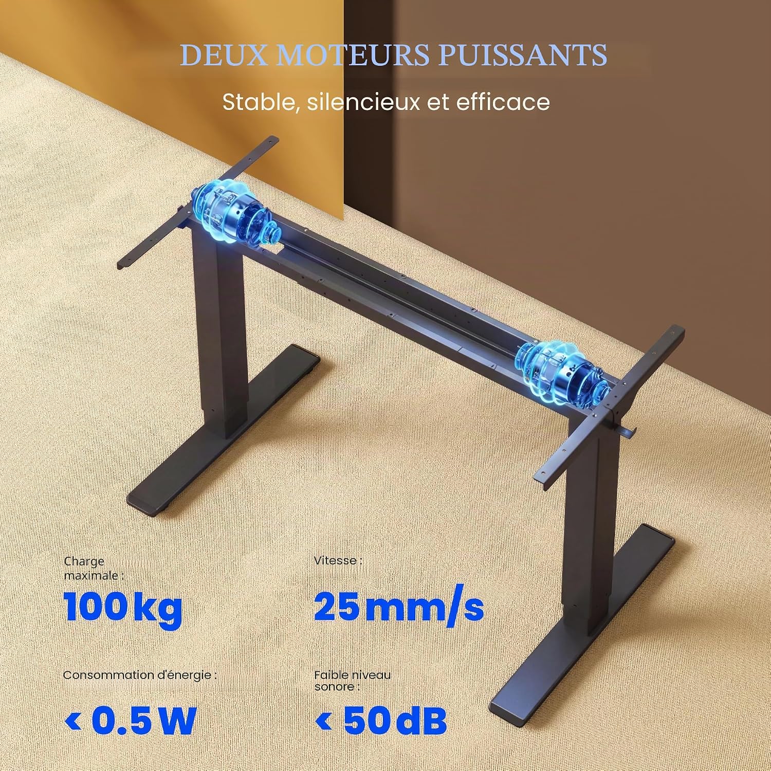 Thumbnail 6 de FLEXISPOT Bureau Assis-Debout 2 Moteurs 140x80, Hauteur 70–119 cm, Charge 100 kg, Mémoire 4-positions