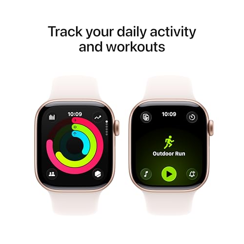 Detalle de Apple Watch Series 11 GPS 42mm in Rose Gold Aluminum with Light Blush Sport Band