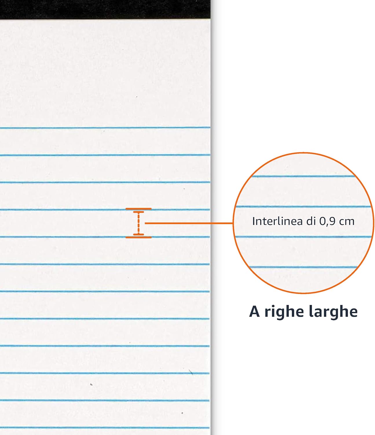 Detalle de Amazon Basics — Quaderno a righe larghe, 12 confezioni da 50 fogli, bianco, formato Letter