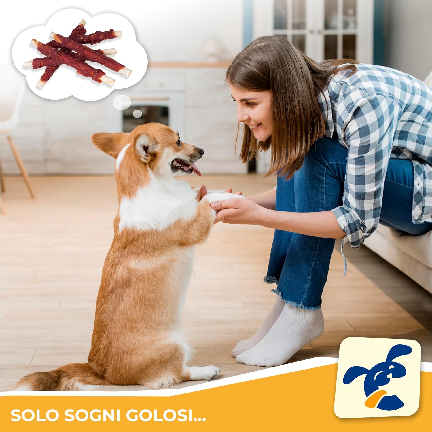 Detalle de CHEWSTER Bastoncini da masticare con Anatra – Snack per cani 800 g (85 pz) – Masticazione naturale e dentale
