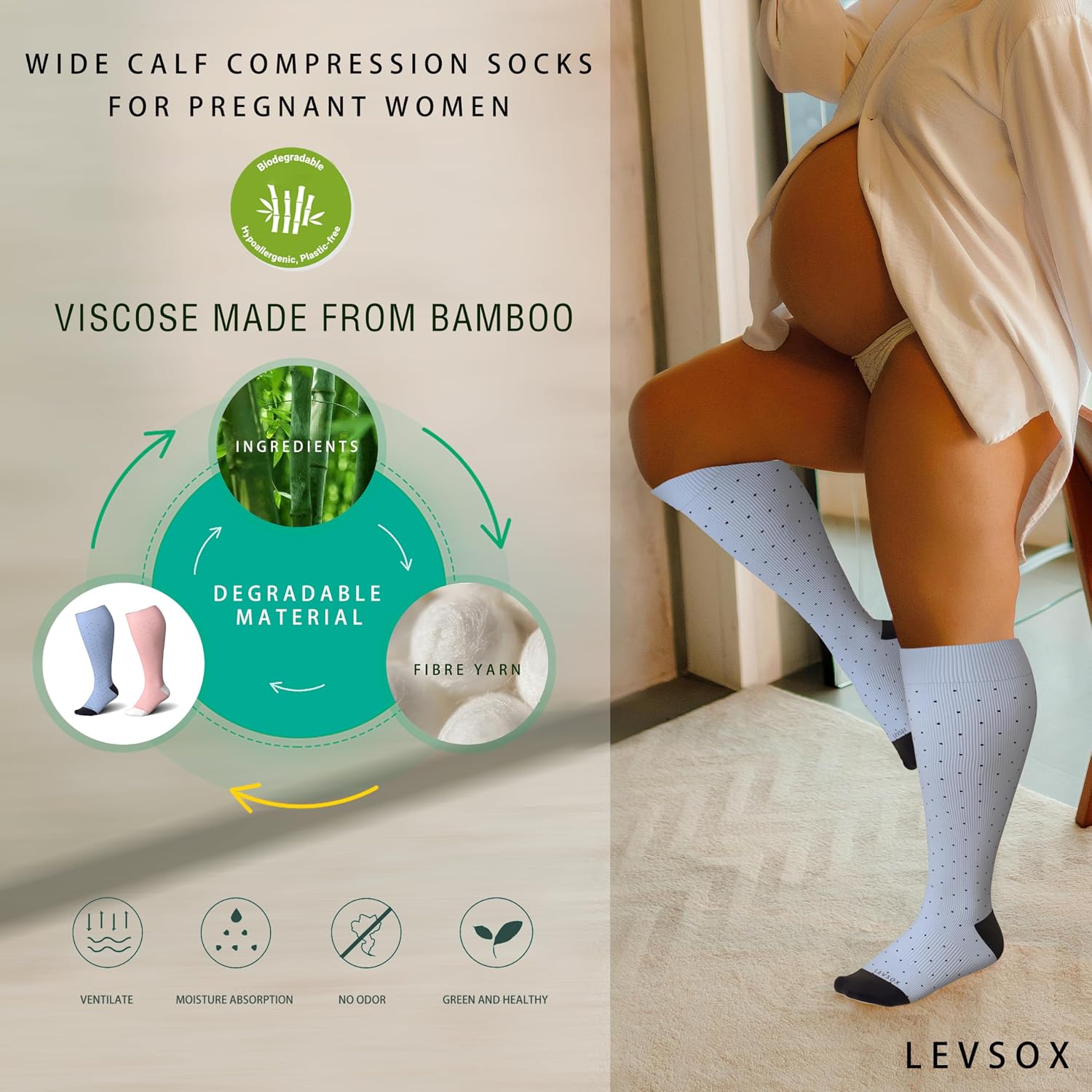 Detalle de LEVSOX Compression Socks 15-20 mmHg
