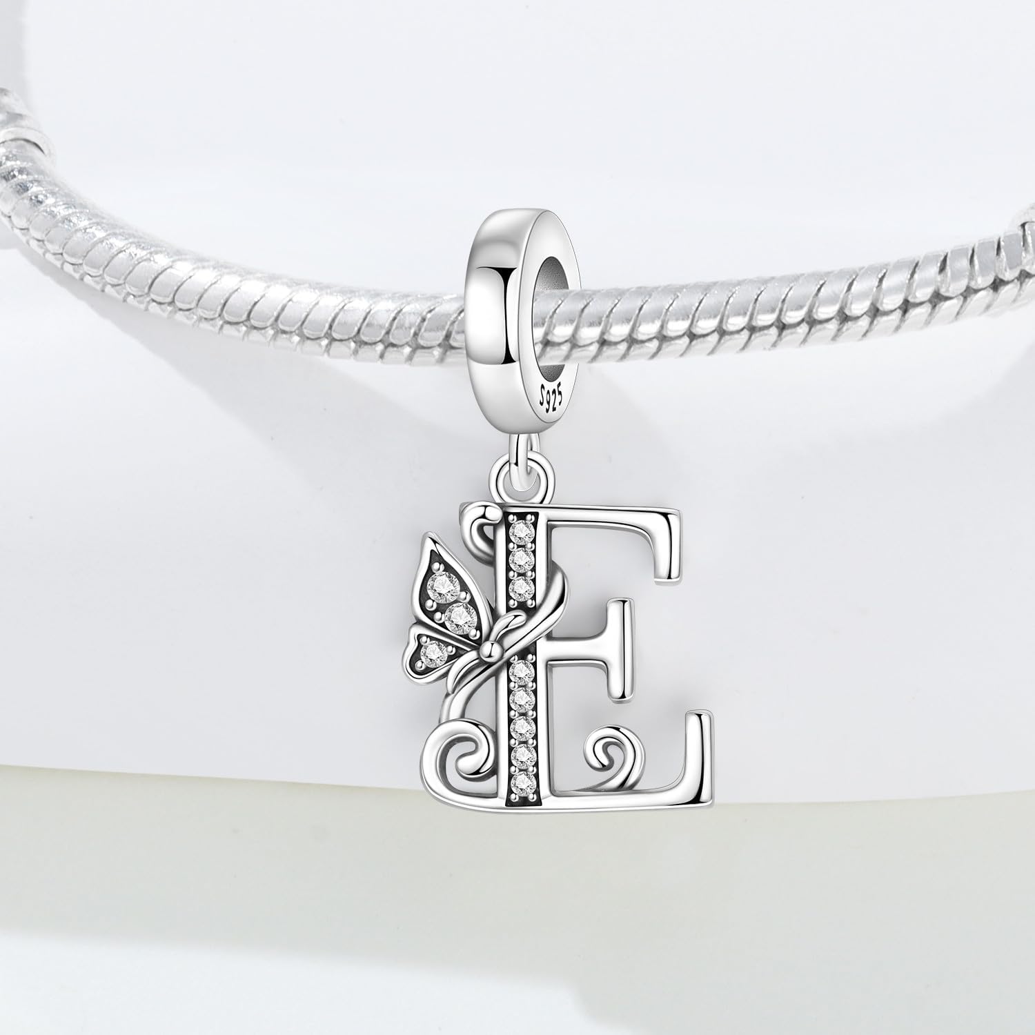 Thumbnail 2 de CYCUFF Ciondolo a forma di lettera A farfalla in argento 925 – charms per bracciali e collane