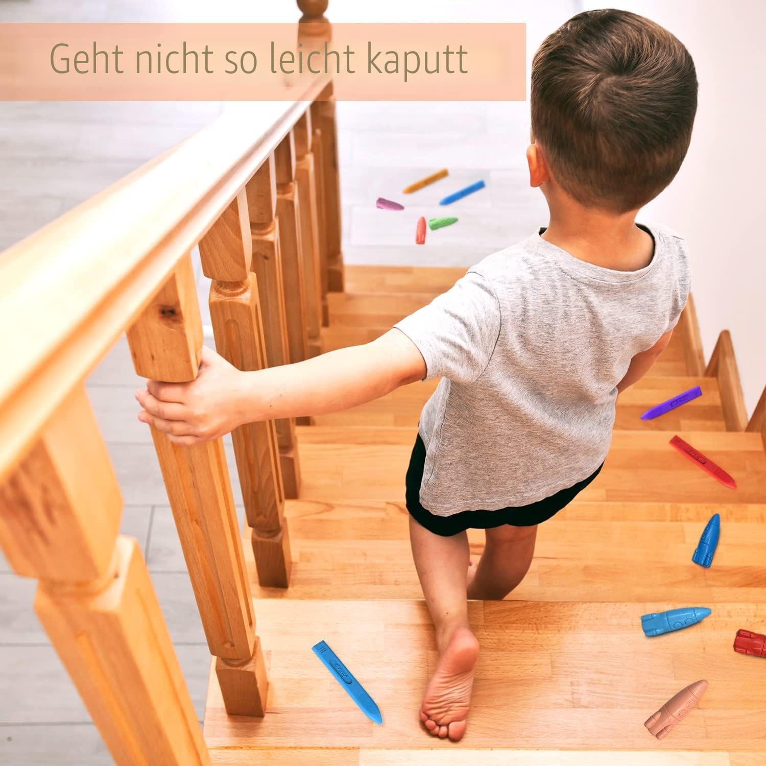 Detalle de Dreikant Jumbo Wachsmalstifte für Kleinkinder – Ungiftig, Abwaschbar und Leicht zu Halten