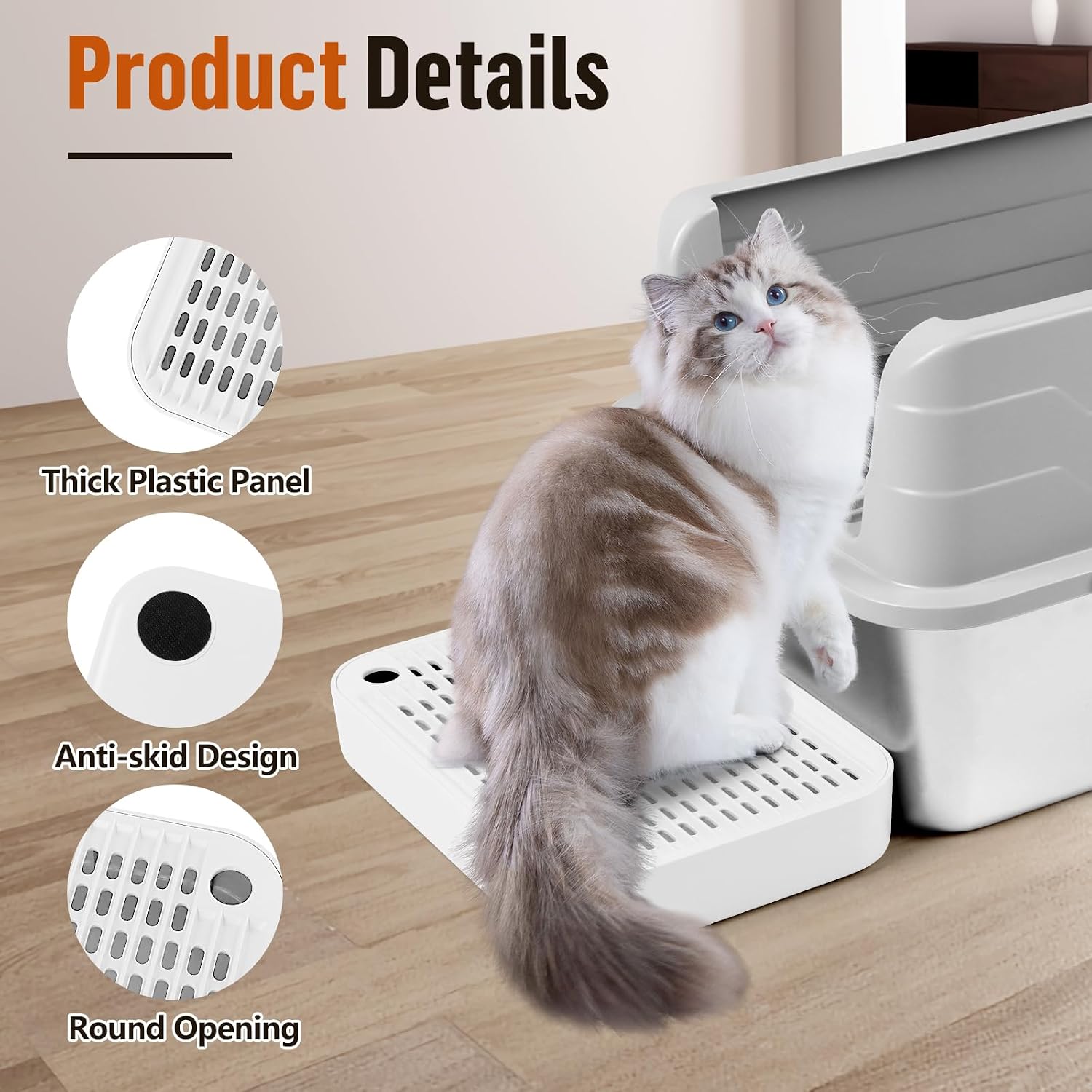 Detalle de Bartuke Cat Litter Box Ramp Mat with Filter Function