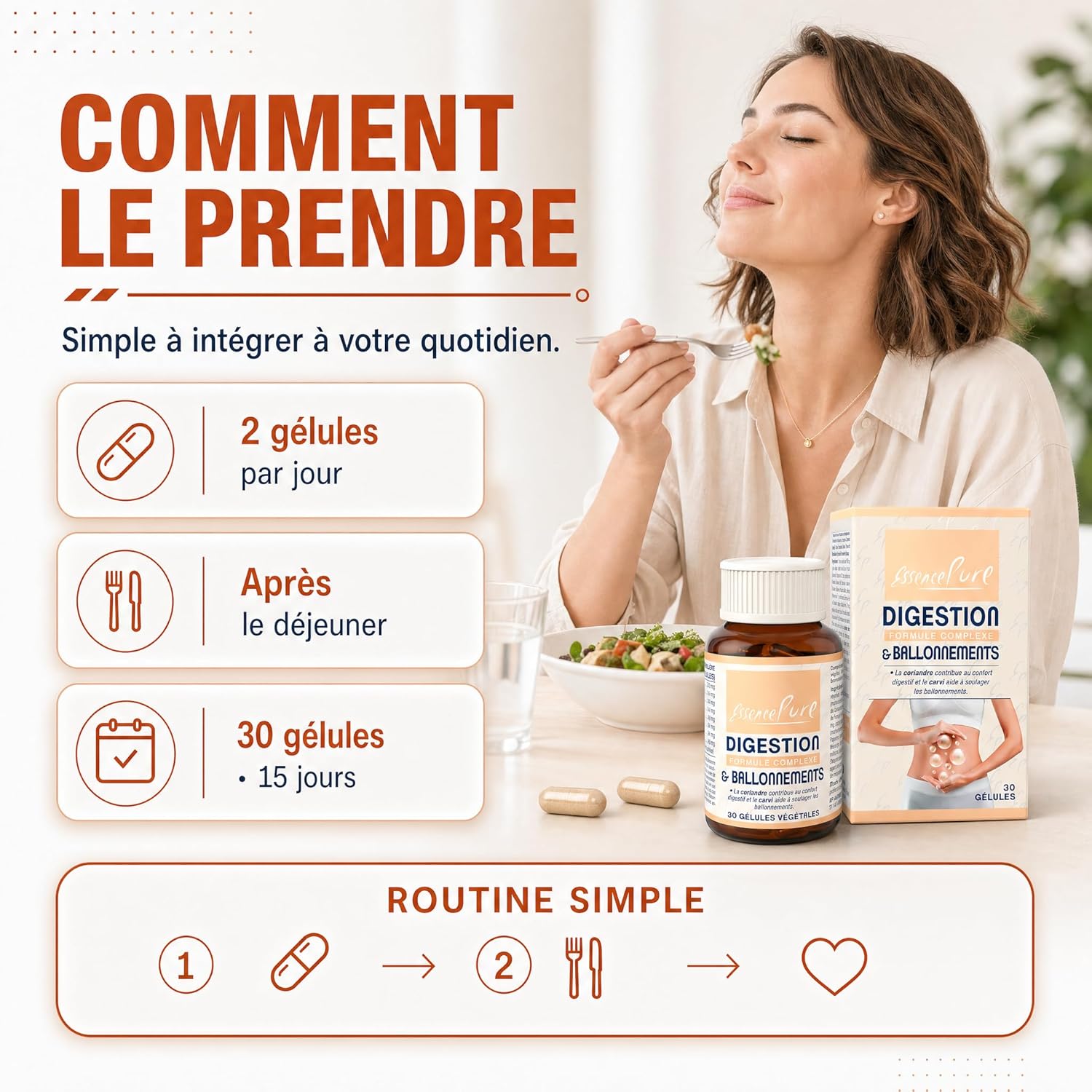 Detalle 2 de Charbon actif + Probiotiques | Digestion & Ballonnements – 30 gélules