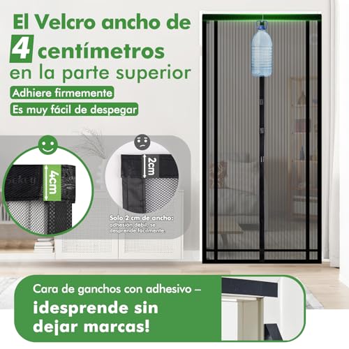 Detalle 2 de Sekey 140x220cm mosquitera magnética para puerta