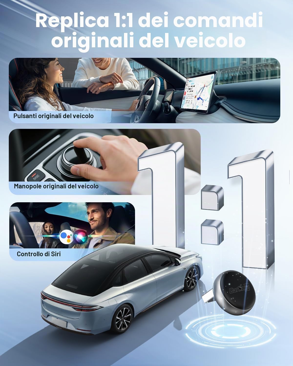 Detalle 2 de CarlinKit MINI Ultra3: adattatore wireless per CarPlay e Android Auto plug-and-play
