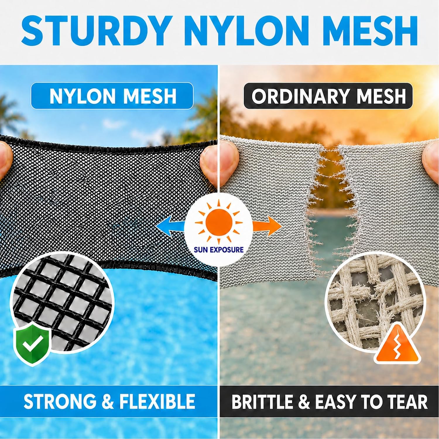 Detalle de TidyMister C001 Pool Skimmer Net with Fine Nylon Mesh and Beveled Lip