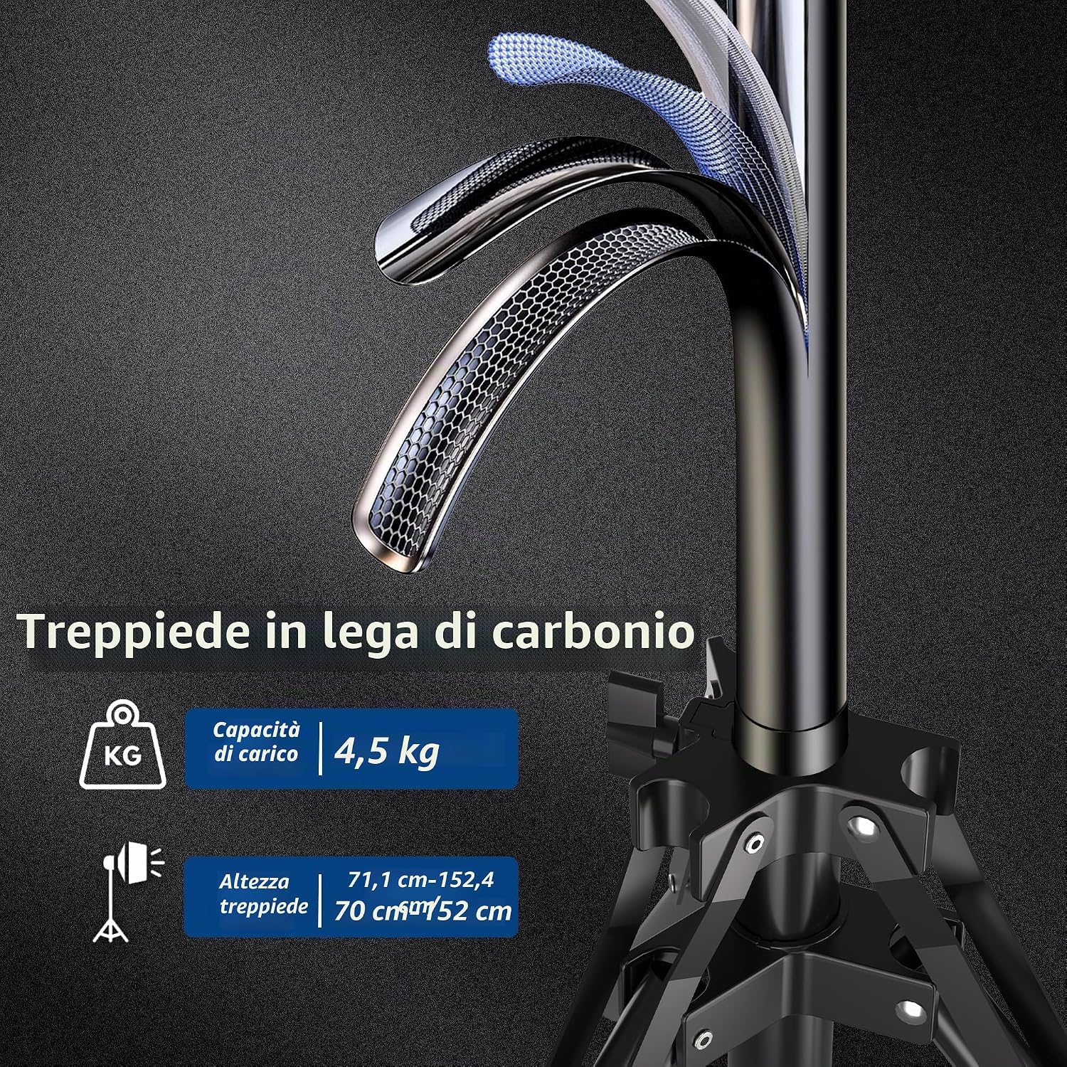 Thumbnail 3 de Softbox LED 50 W Kit con 40x40 cm, 150 cm Treppiede e 2 confezioni | Illuminazione continua versatile
