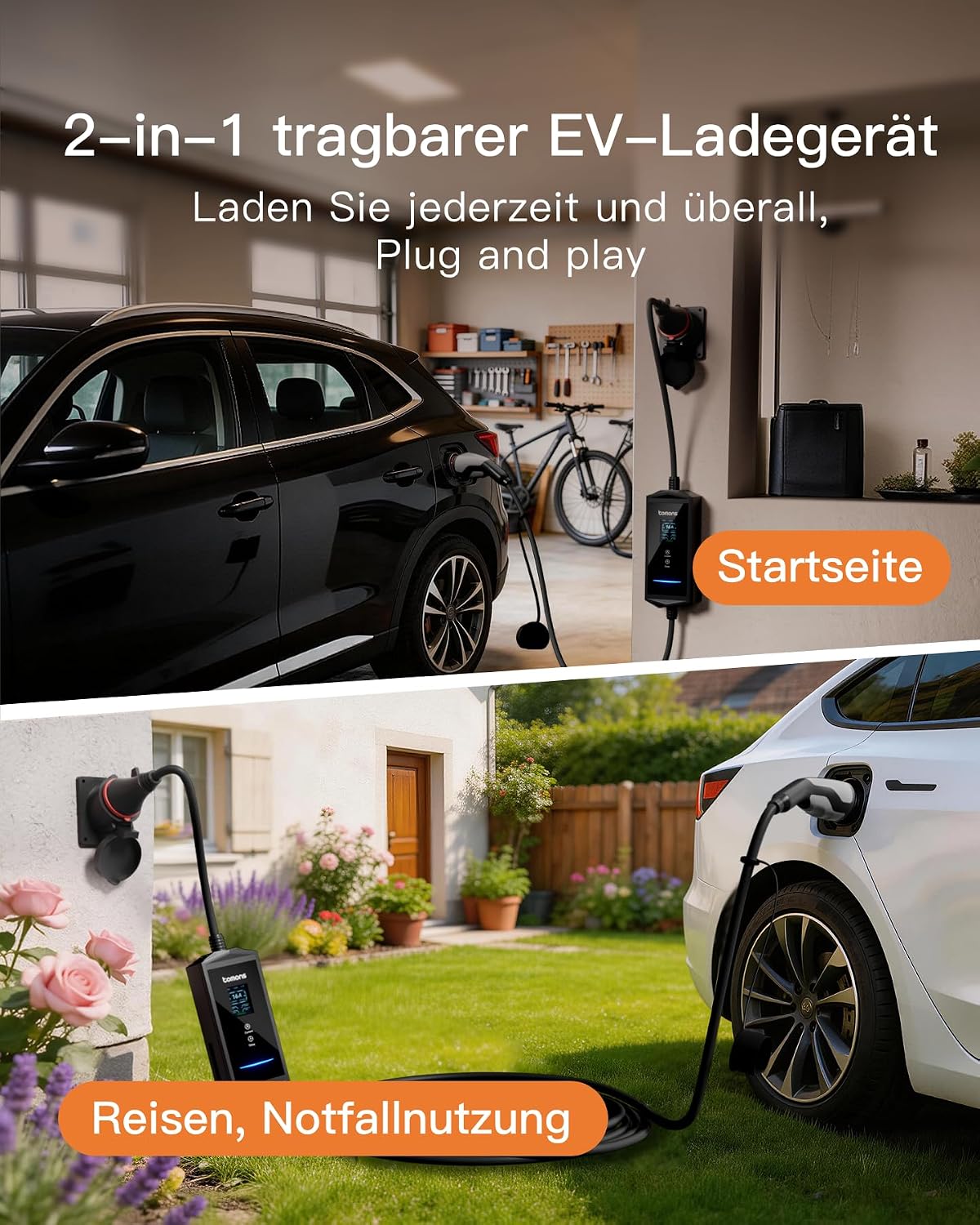 Thumbnail 6 de tomons Mobile Wallbox 11 kW mit APP – Tragbares Ladesystem für Elektrofahrzeuge