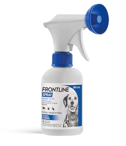 FRONTLINE Spray Pompe 1,5 ml – antiparasitaire chien & chat contre puces et tiques (250 ml)