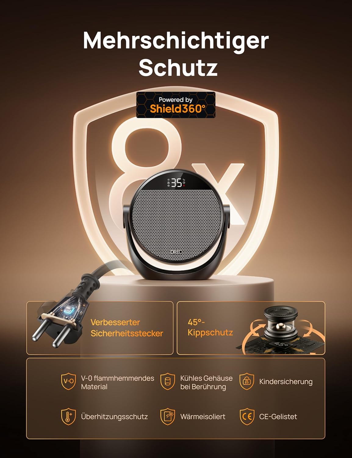 Detalle 2 de Dreo Heizlüfter 1500W leise Wärme für Zuhause