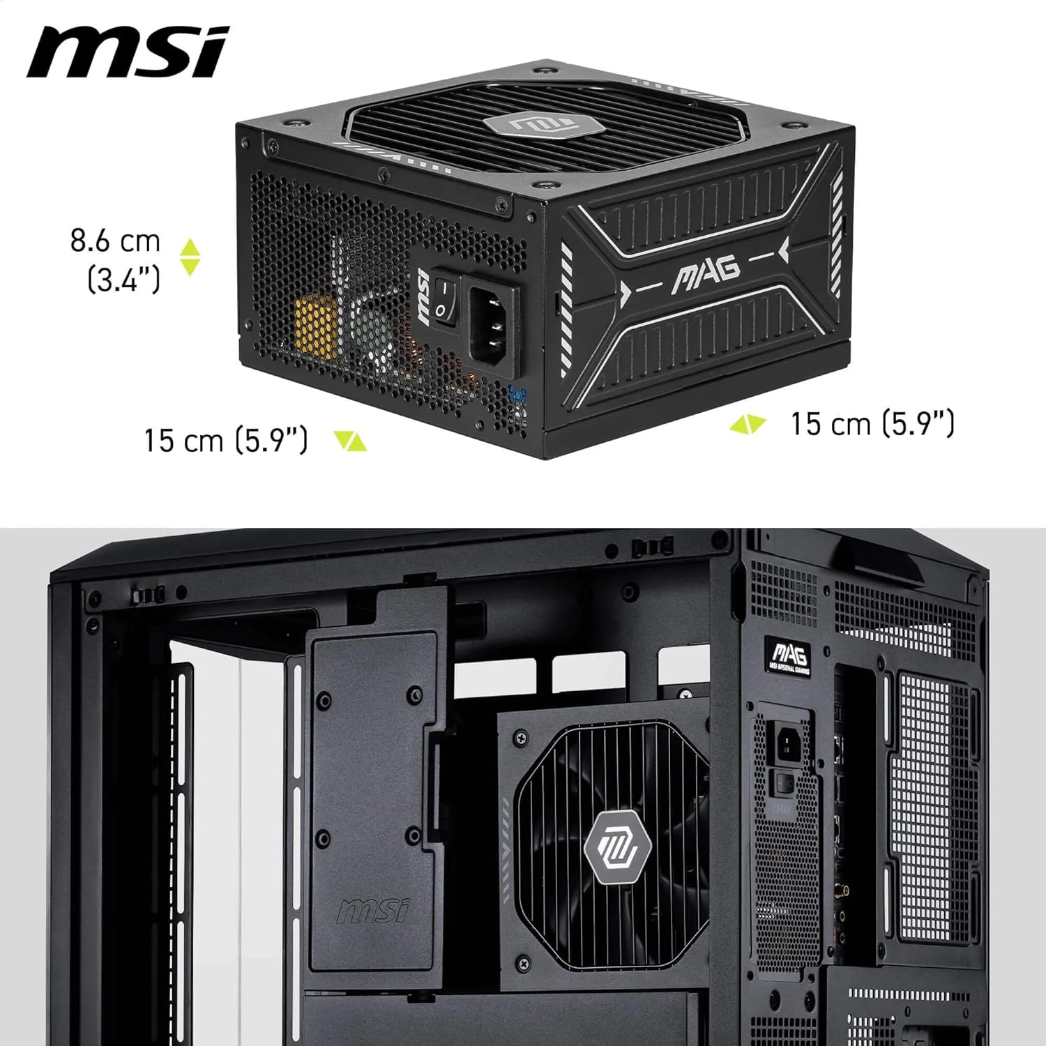 Thumbnail 5 de MSI MAG A750GLS PCIE5 ATX 3.1 Netzteil (750 W, 80 PLUS Gold, Native 12V-2x6, modular)