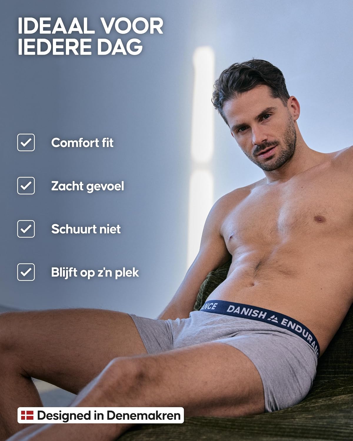 Detalle de DANISH ENDURANCE katoenen boxershorts heren, klassieke pasvorm, 6- of 10-pack