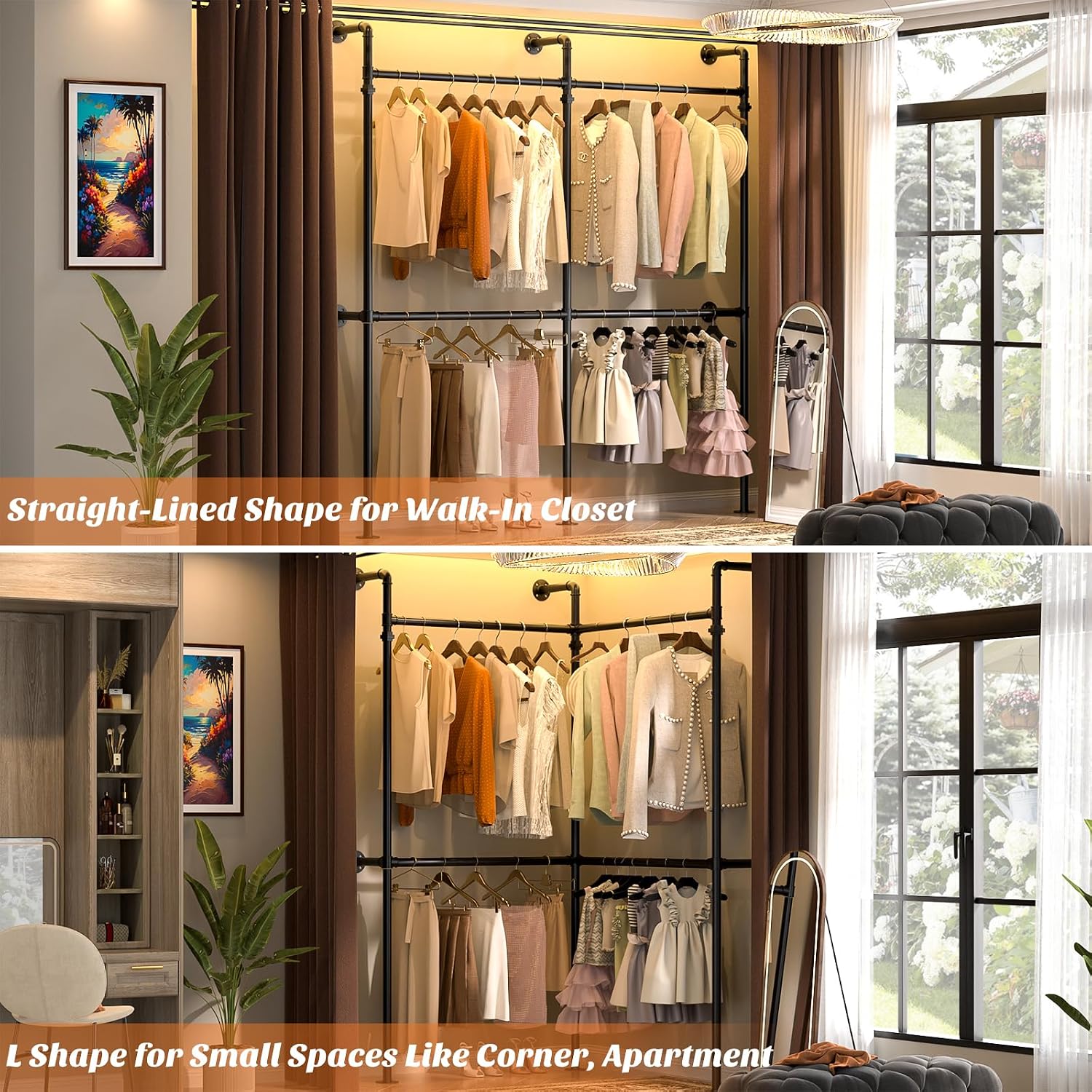 Detalle de Aheaplus Industrial Clothing Rack 80-inch